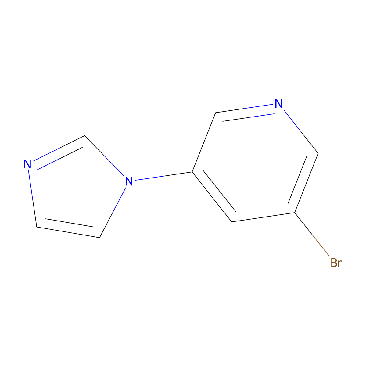 3-Bromo-5-(1H-imidazol-1-yl)pyridine molecular structure, CAS 263868-66-2