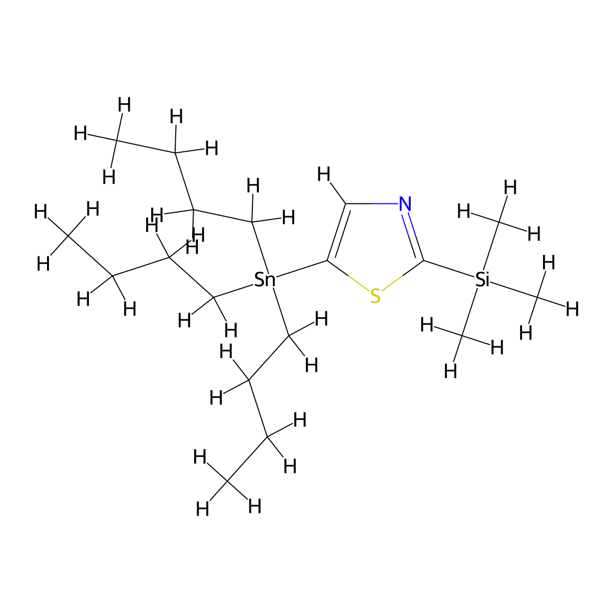 5-(Tributylstannyl)-2-(trimethylsilyl)thiazole molecular structure, CAS 263868-71-9