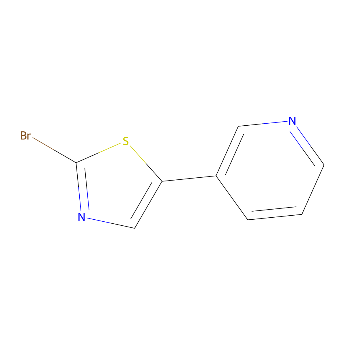 Pyridine, 3-(2-bromo-5-thiazolyl)- molecular structure, CAS 263868-72-0