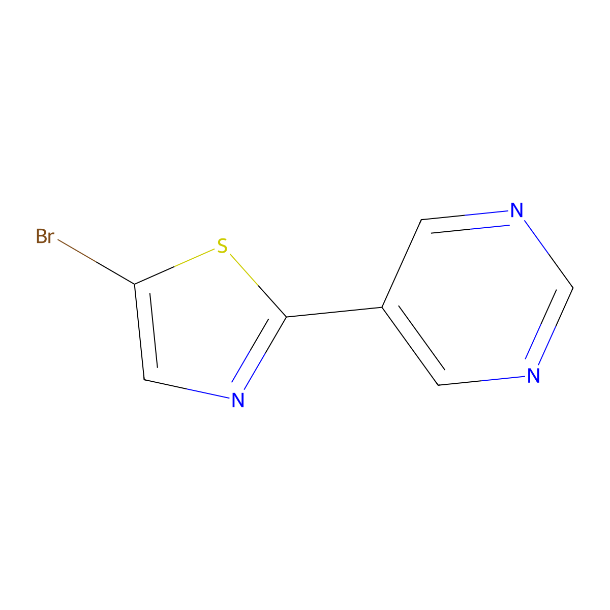 5-Bromo-2-(5-pyrimidyl)thiazole molecular structure, CAS 263868-76-4