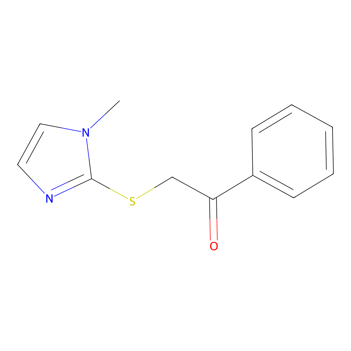 2-[(1-methyl-1H-imidazol-2-yl)sulfanyl]-1-phenylethanone molecular structure, CAS 263869-50-7