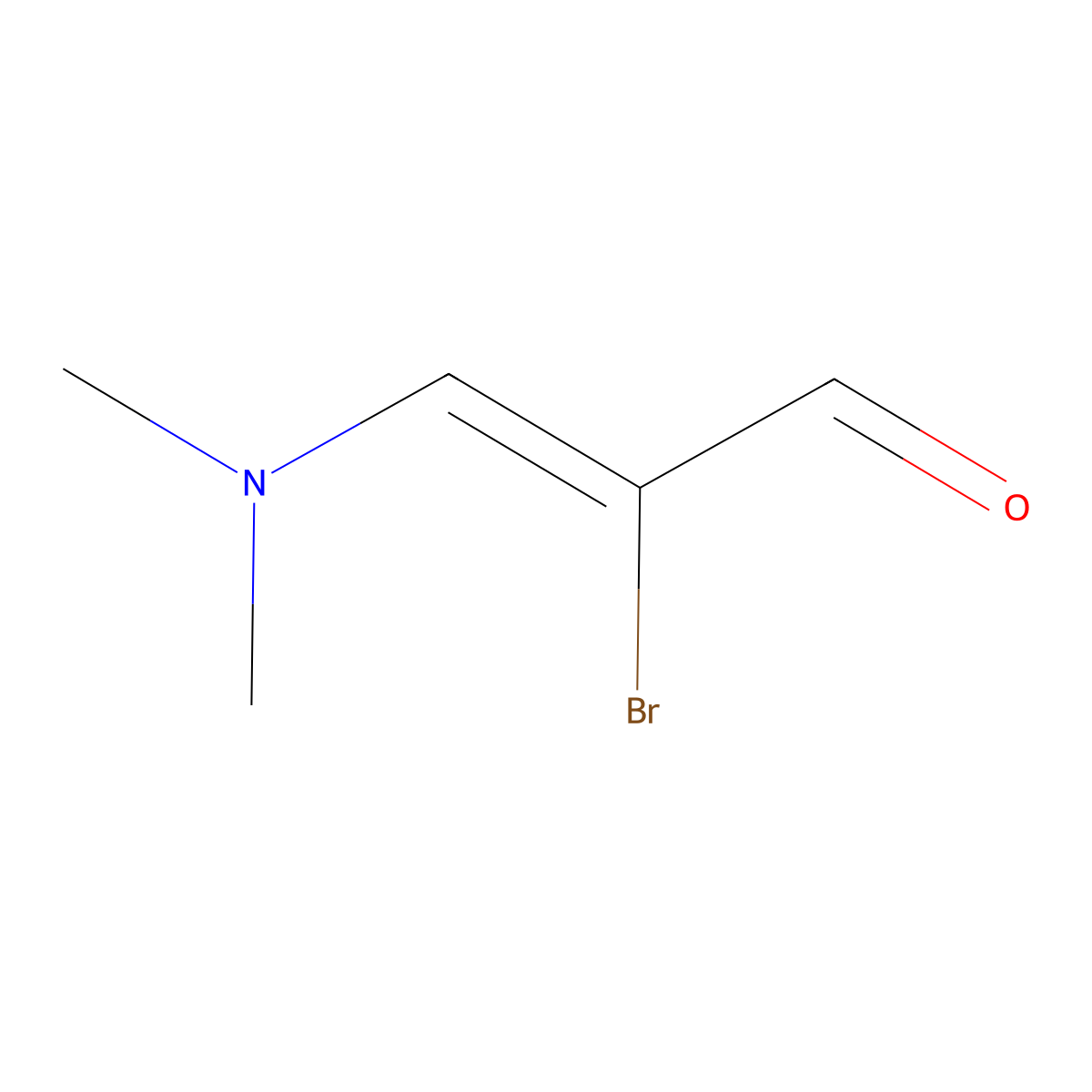 2-Bromo-3-(dimethylamino)prop-2-enal molecular structure, CAS 26387-66-6