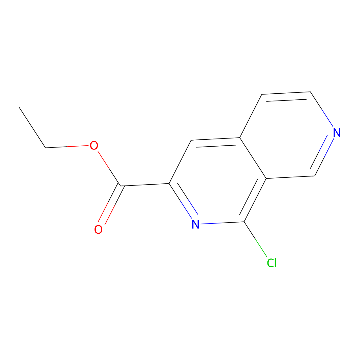 Ethyl 1-chloro-2,7-naphthyridine-3-carboxylate molecular structure, CAS 263881-19-2