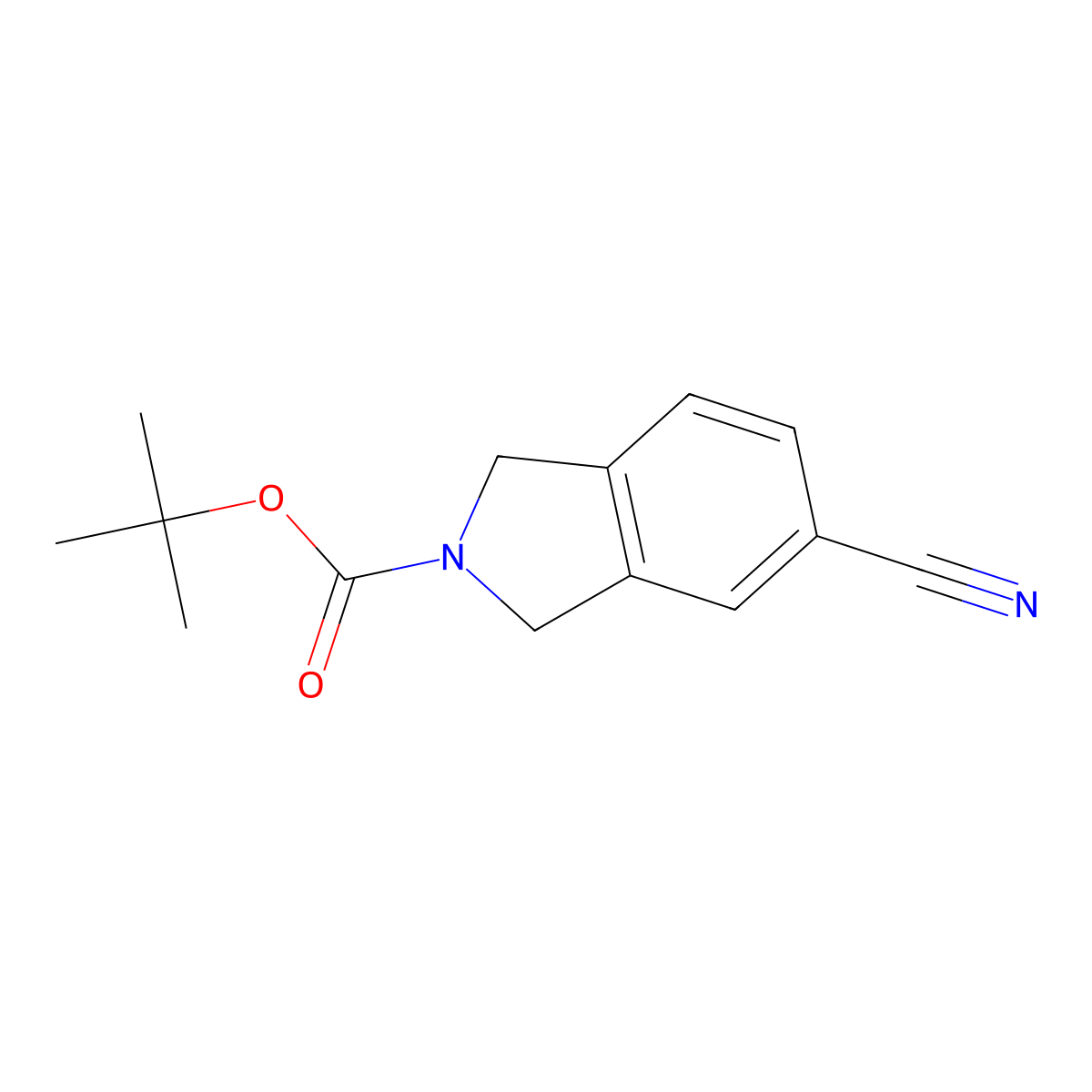 Tert-butyl 5-cyanoisoindoline-2-carboxylate molecular structure, CAS 263888-56-8