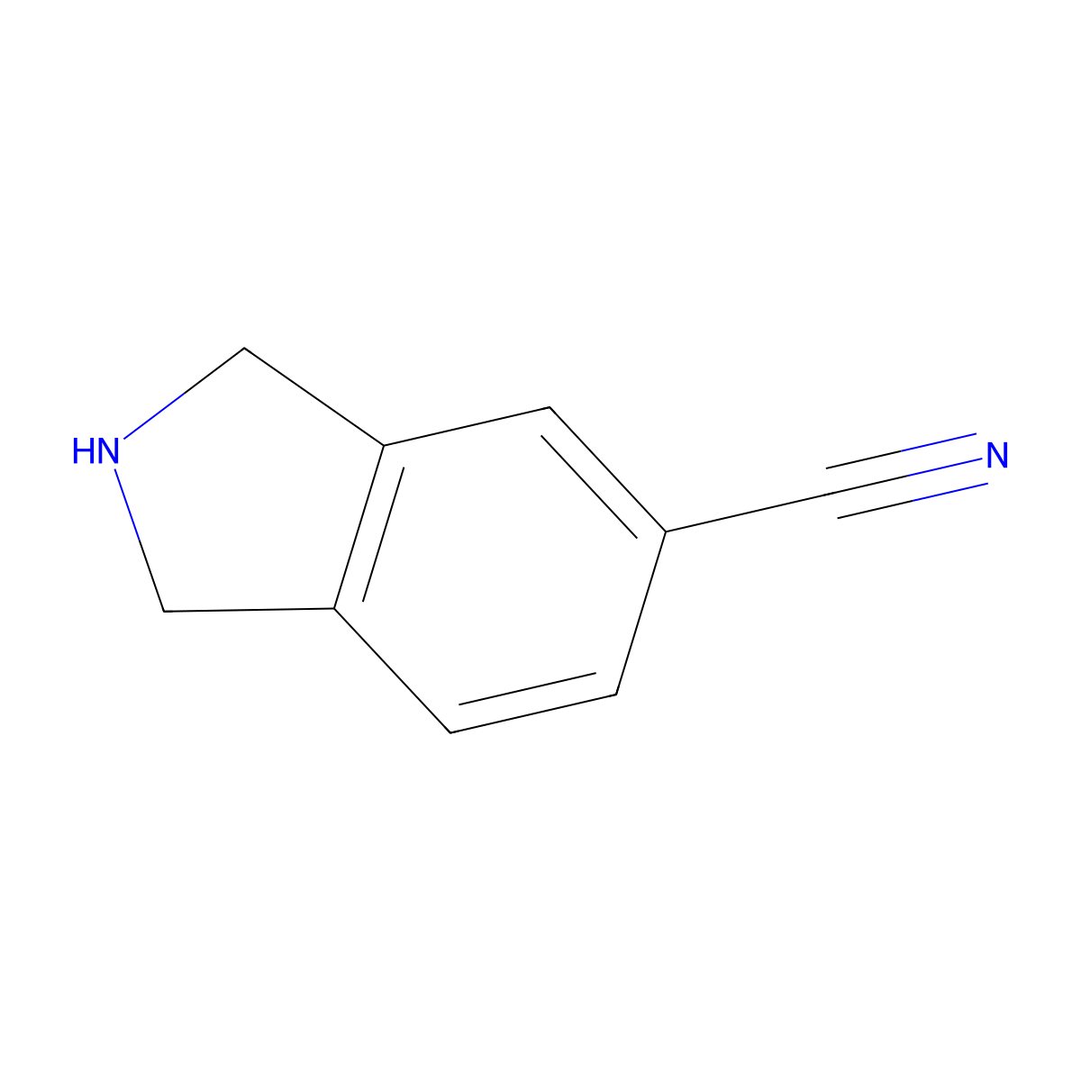 Isoindoline-5-carbonitrile molecular structure, CAS 263888-58-0