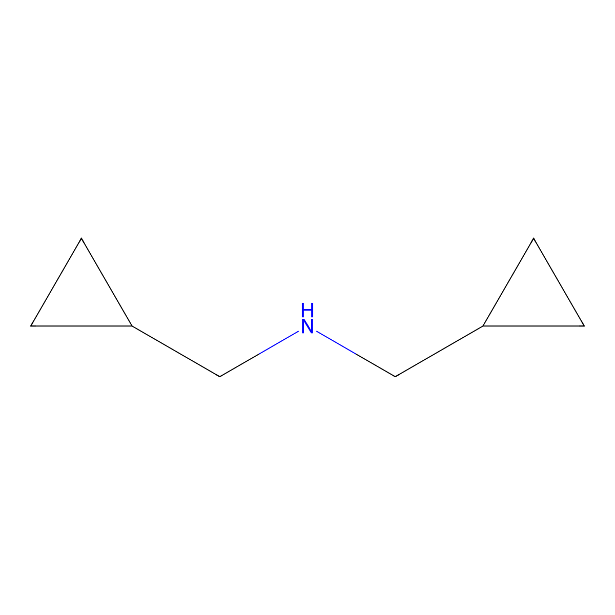 Bis(cyclopropylmethyl)amine molecular structure, CAS 26389-68-4