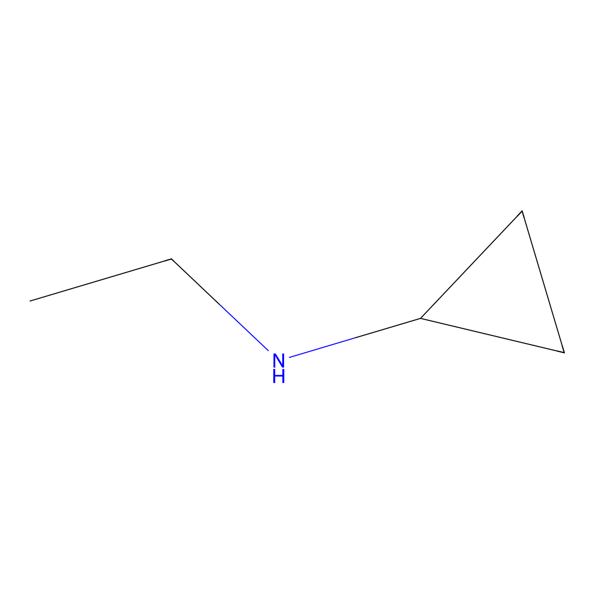 N-Ethylcyclopropanamine molecular structure, CAS 26389-72-0