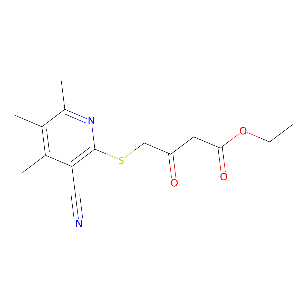 Ethyl 4-[(3-cyano-4,5,6-trimethylpyridin-2-yl)sulfanyl]-3-oxobutanoate molecular structure, CAS 263890-55-7