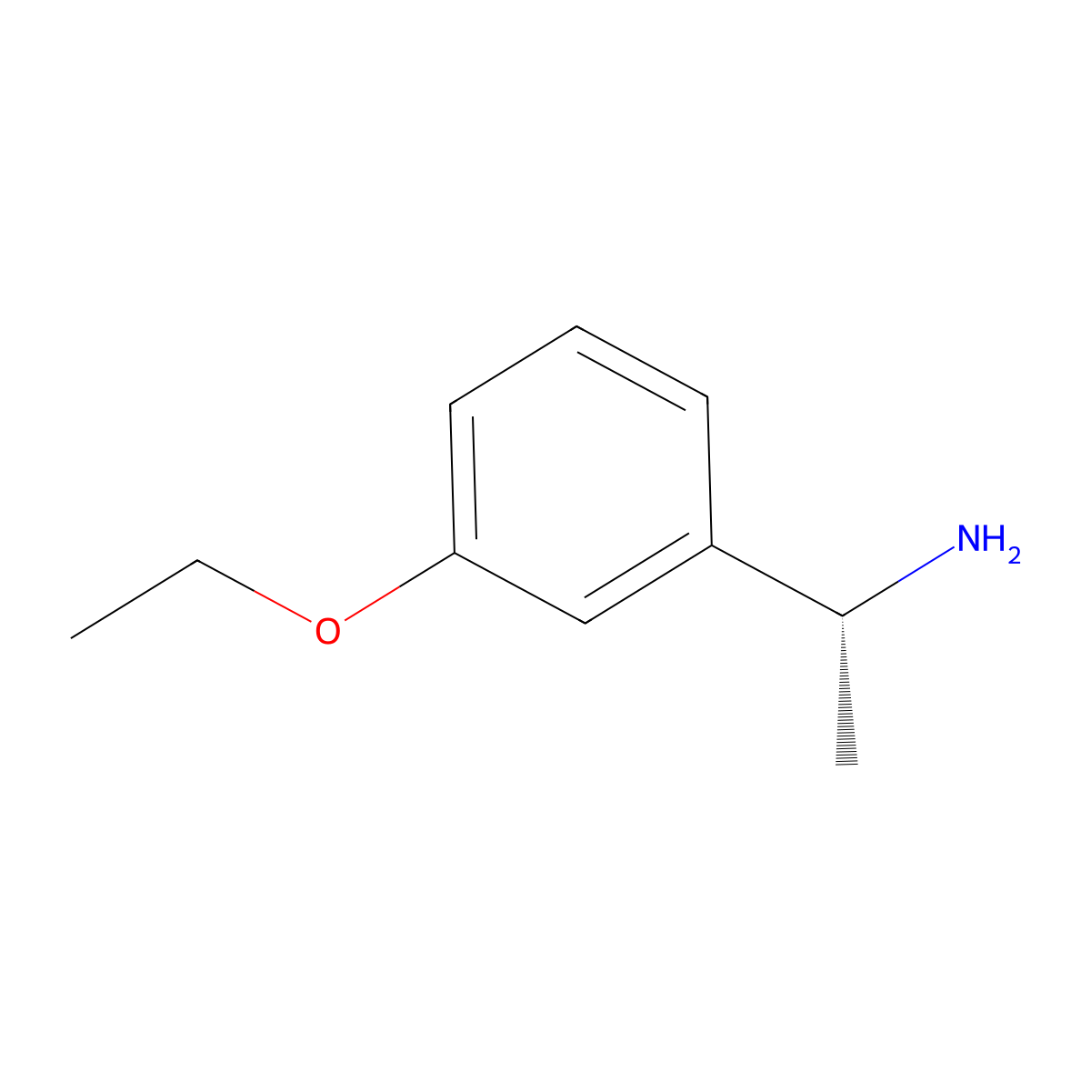 (R)-1-(3-ethoxyphenyl)ethanamine molecular structure, CAS 263893-81-8