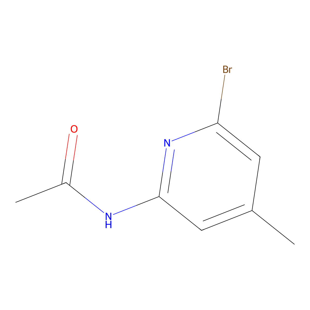 N-(6-Bromo-4-methylpyridin-2-YL)acetamide molecular structure, CAS 263894-96-8
