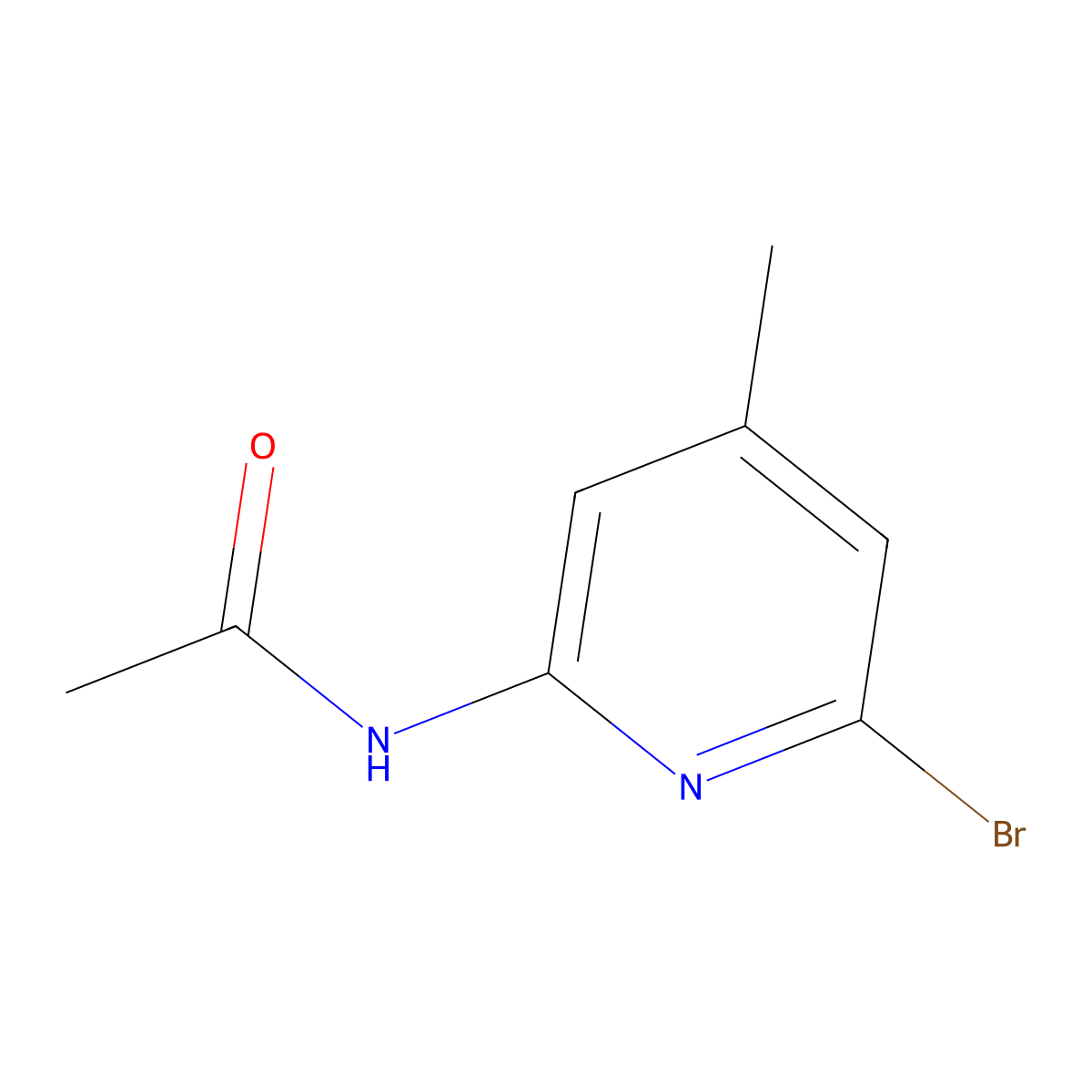 N-(6-Bromo-4-methylpyridin-2-YL)acetamide molecular structure, CAS 263894-96-8