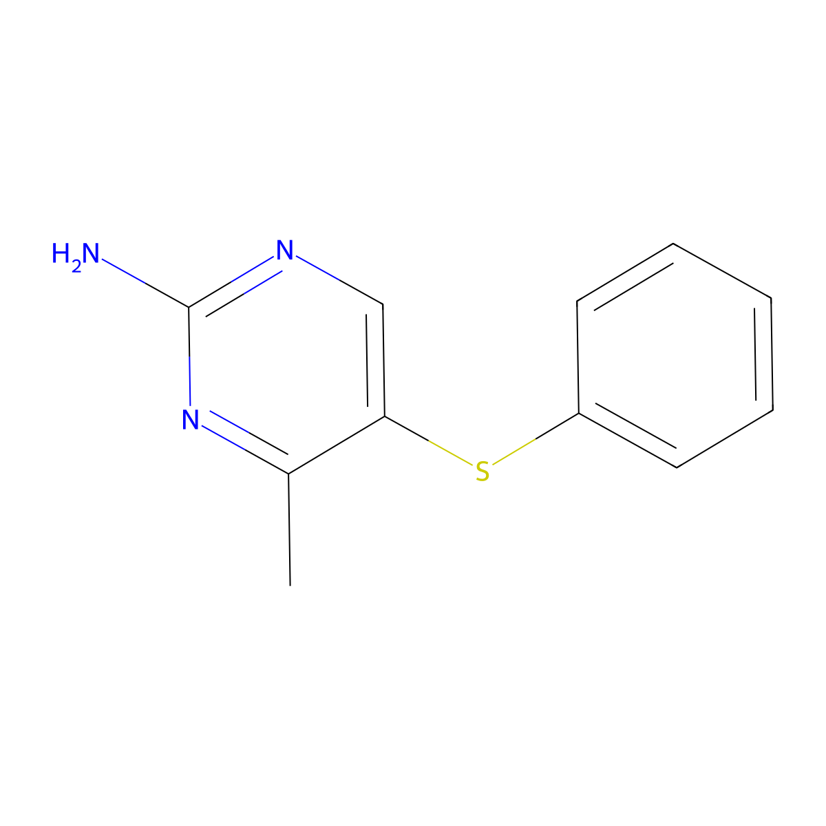 4-Methyl-5-(phenylthio)pyrimidin-2-amine molecular structure, CAS 263897-63-8