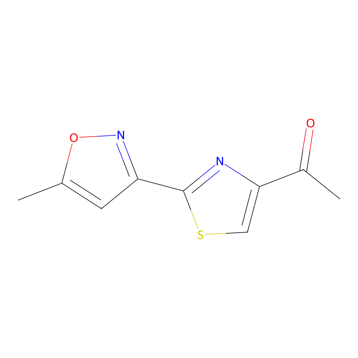 1-[2-(5-Methyl-3-isoxazolyl)-1,3-thiazol-4-yl]-1-ethanone molecular structure, CAS 263897-90-1