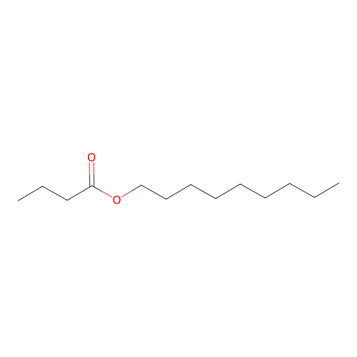 Nonyl butyrate molecular structure, CAS 2639-64-7