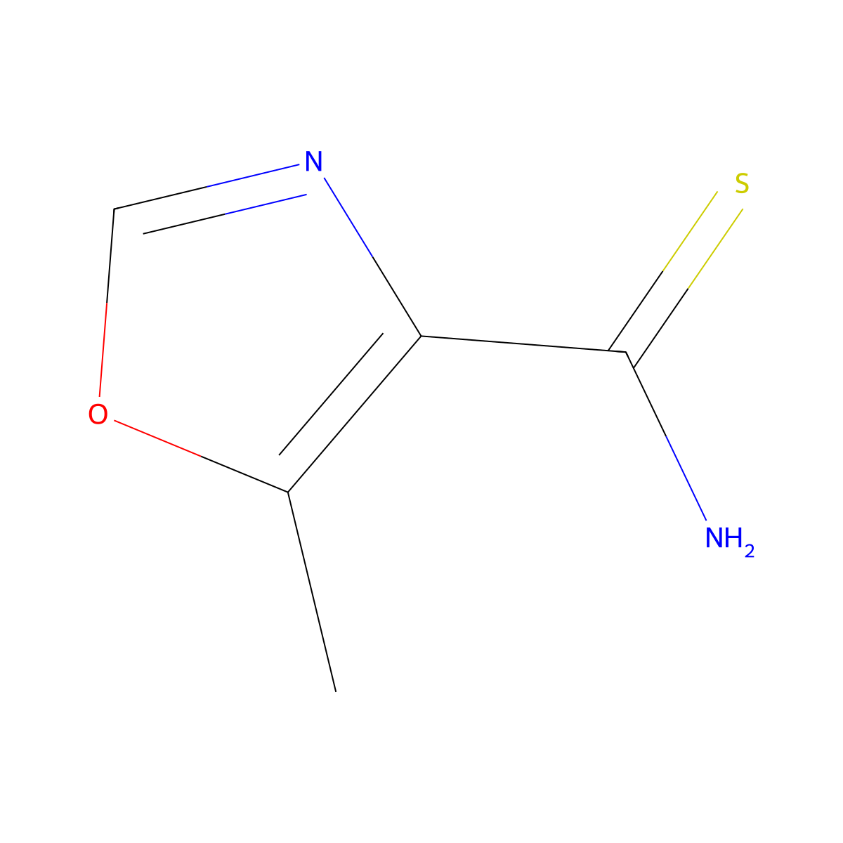 5-Methyloxazole-4-carbothioamide molecular structure, CAS 2639177-86-7