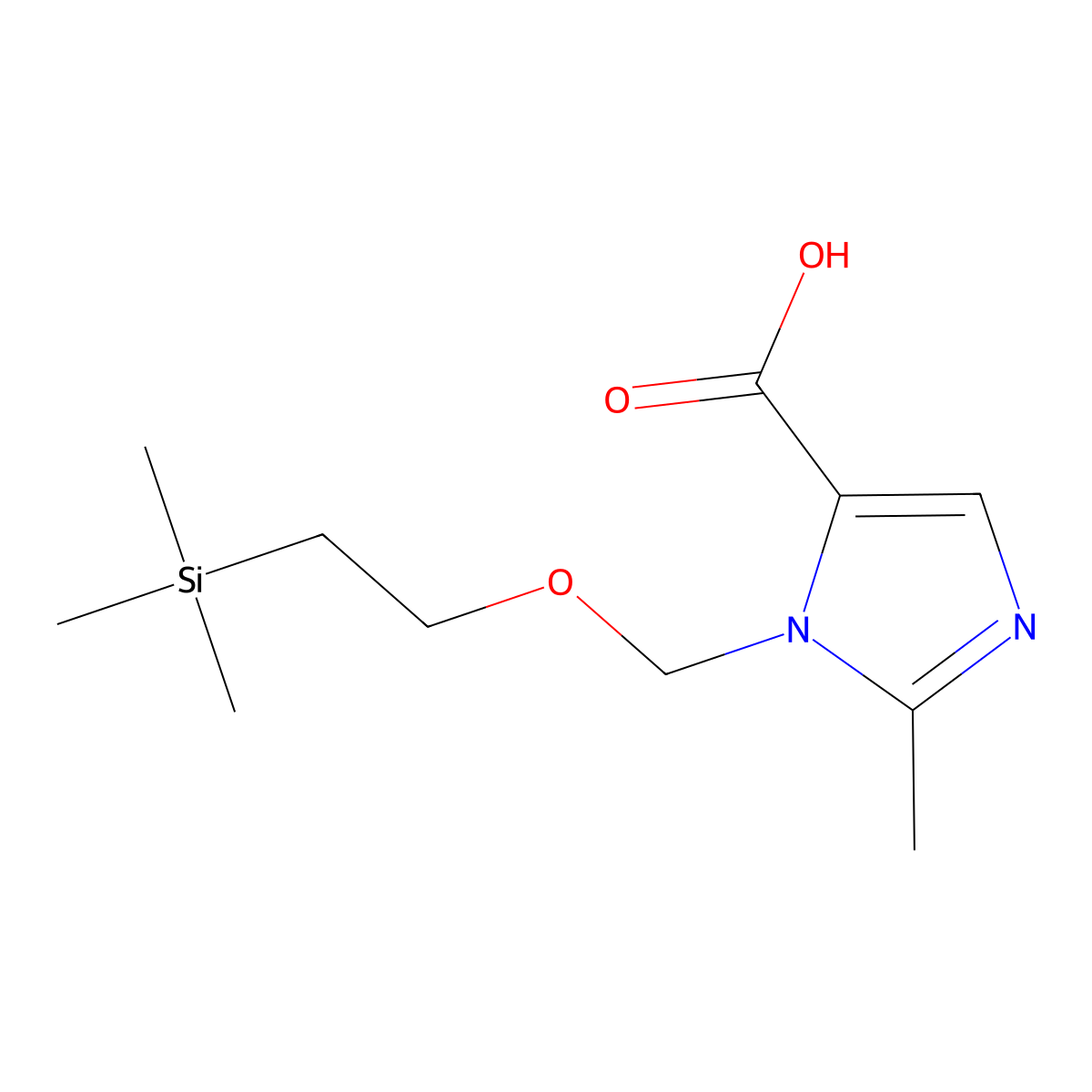 1-((2-(trimethylsilyl)ethoxy)methyl)-2-methyl-1H-imidazole-5-carboxylic acid molecular structure, CAS 2639204-78-5