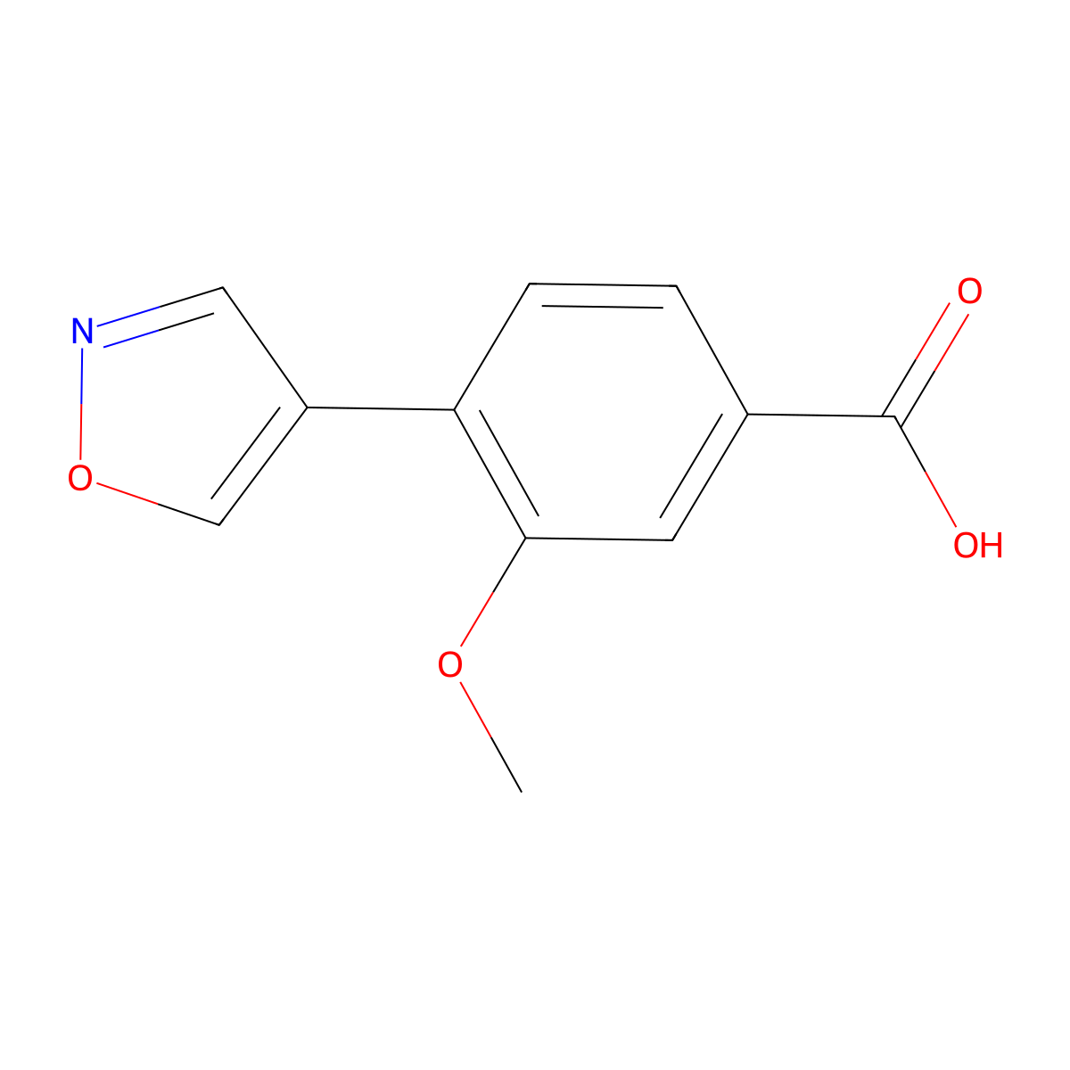 4-(4-Isoxazolyl)-3-methoxybenzoic acid molecular structure, CAS 2639207-36-4
