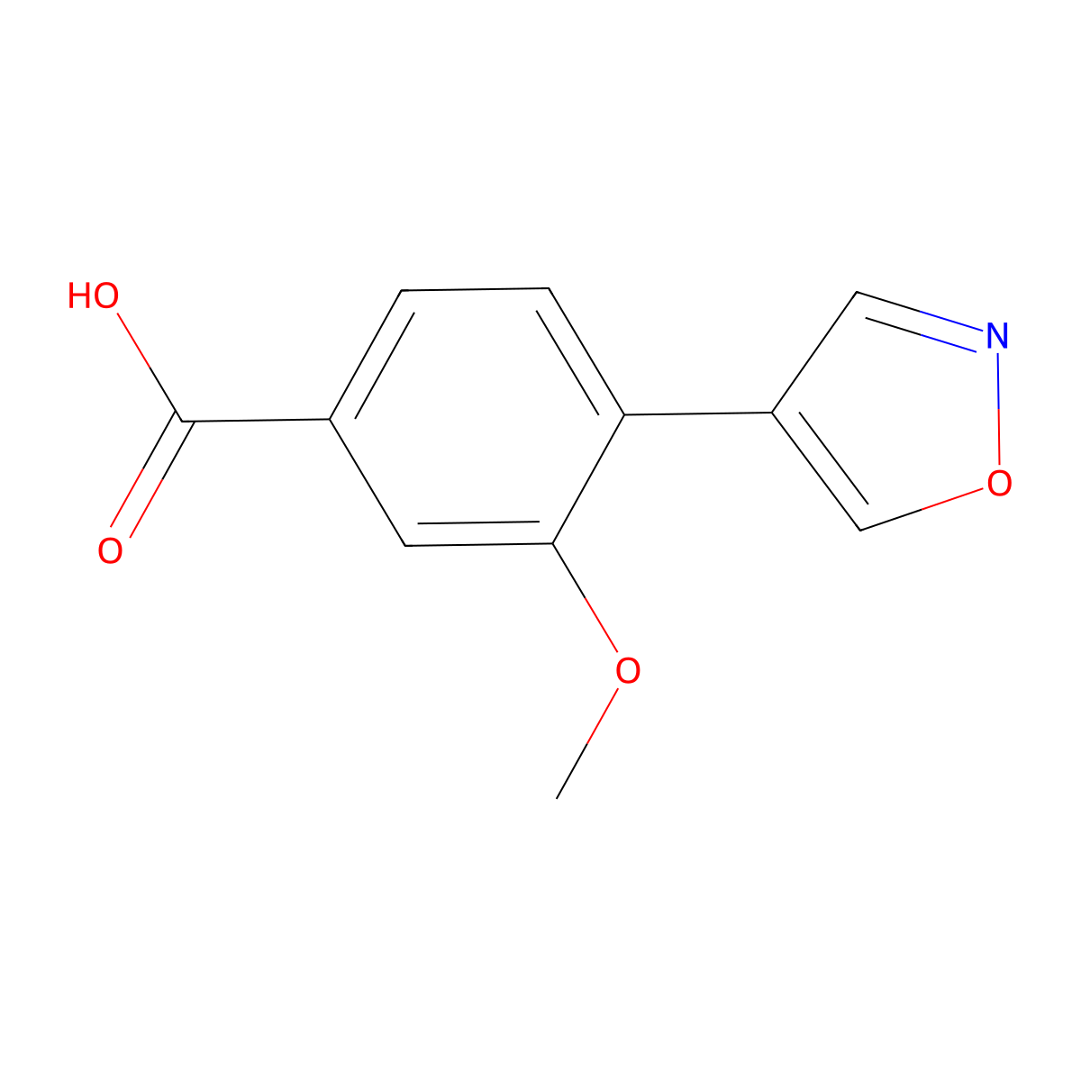 4-(4-Isoxazolyl)-3-methoxybenzoic acid molecular structure, CAS 2639207-36-4
