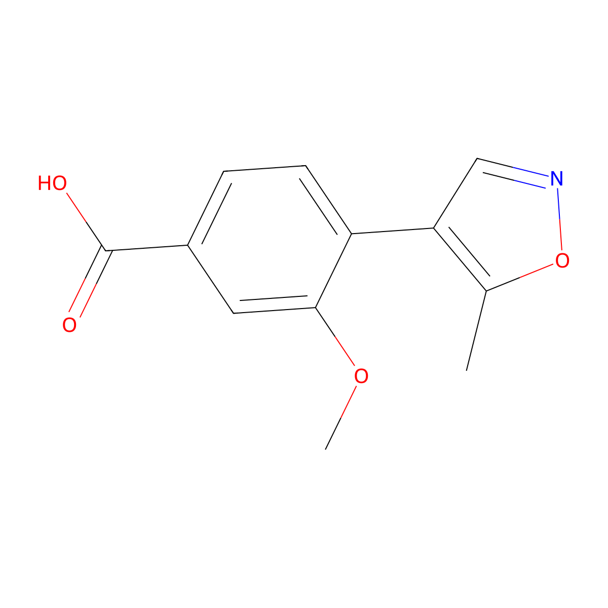 3-Methoxy-4-(5-methyl-4-isoxazolyl)benzoic acid molecular structure, CAS 2639207-37-5