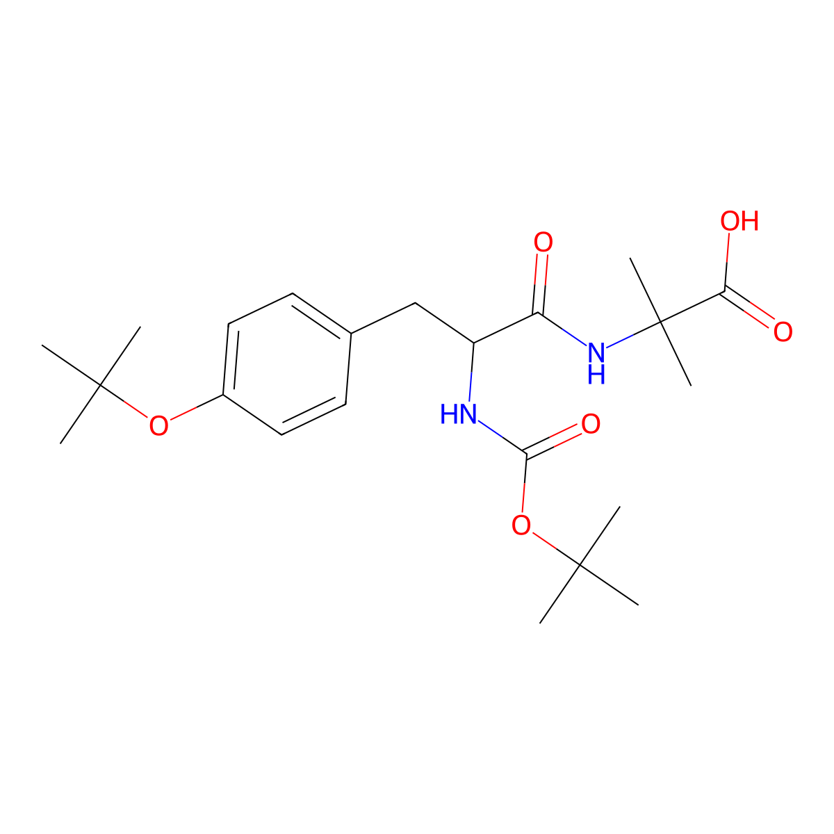 (S)-2-(3-(4-(tert-Butoxy)phenyl)-2-((tert-butoxycarbonyl)amino)propanamido)-2-methylpropanoic acid molecular structure, CAS 2639221-78-4