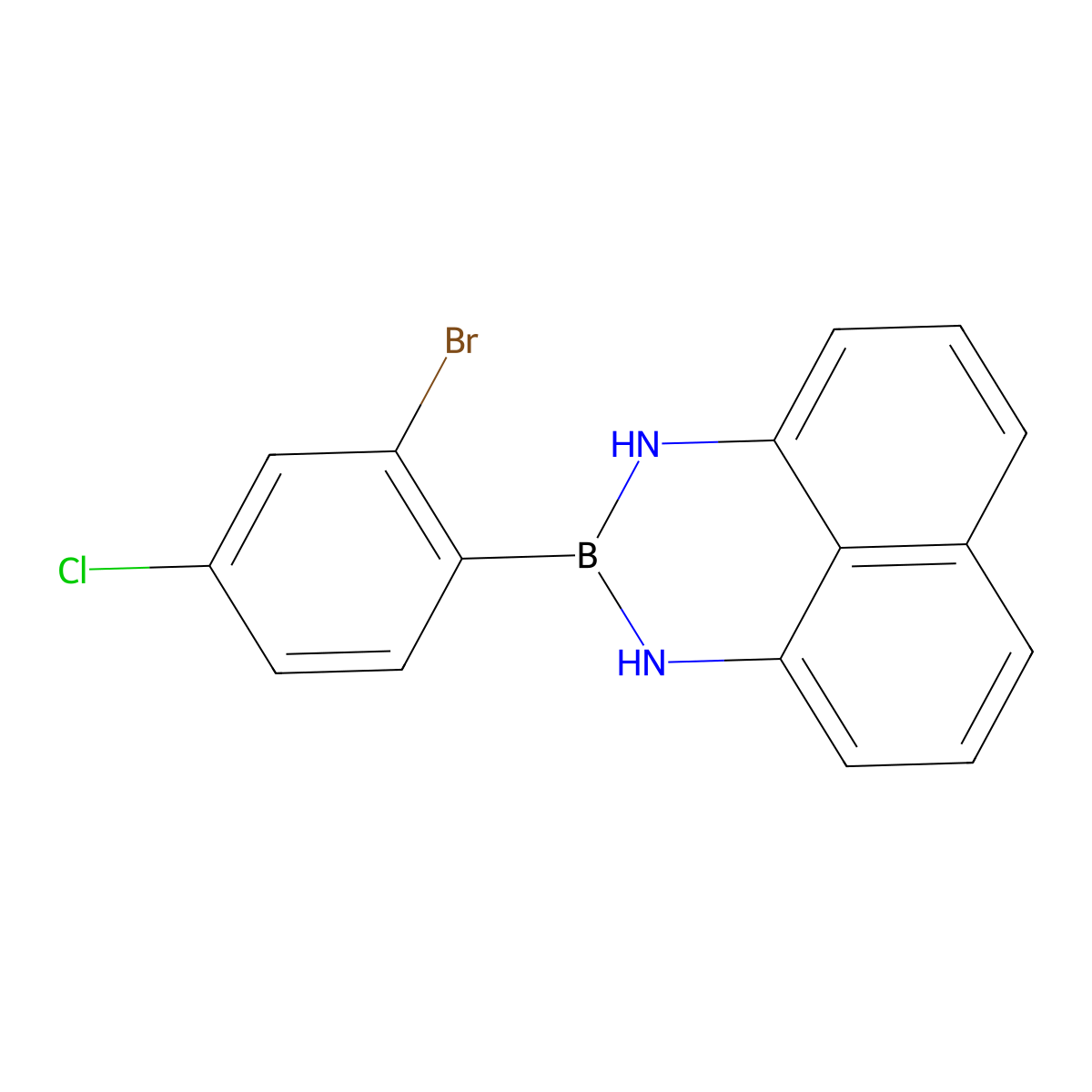 2-(2-Bromo-4-chlorophenyl)-2,3-dihydro-1H-naphtho[1,8-DE][1,3,2]diazaborinine molecular structure, CAS 2639316-68-8