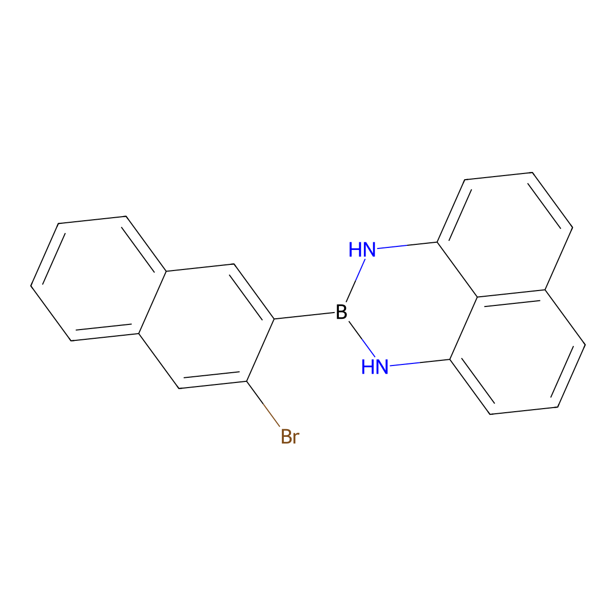 2-(3-Bromonaphthalen-2-YL)-2,3-dihydro-1H-naphtho[1,8-DE][1,3,2]diazaborinine molecular structure, CAS 2639316-70-2