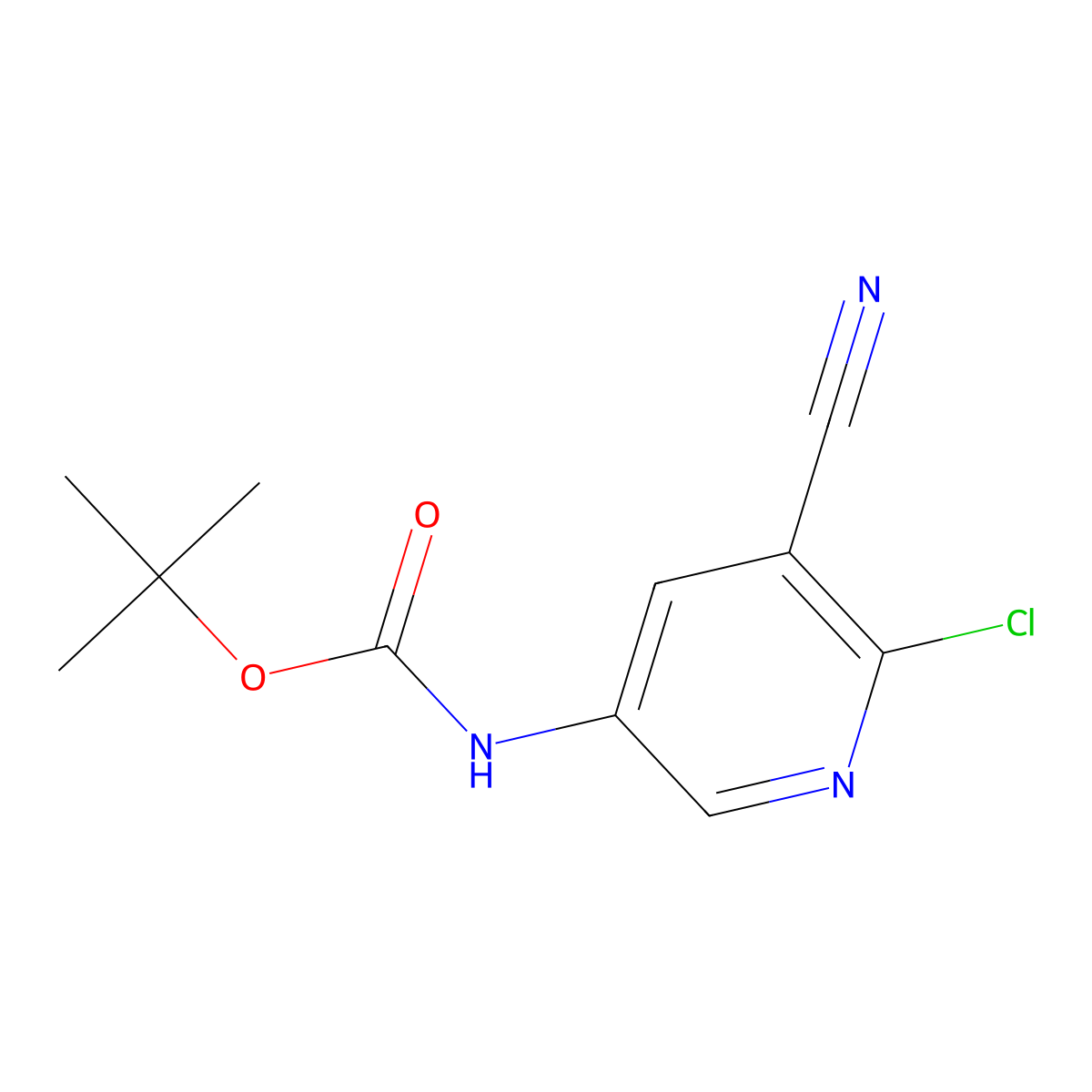 tert-butyl N-(6-chloro-5-cyanopyridin-3-yl)carbamate molecular structure, CAS 2639319-52-9
