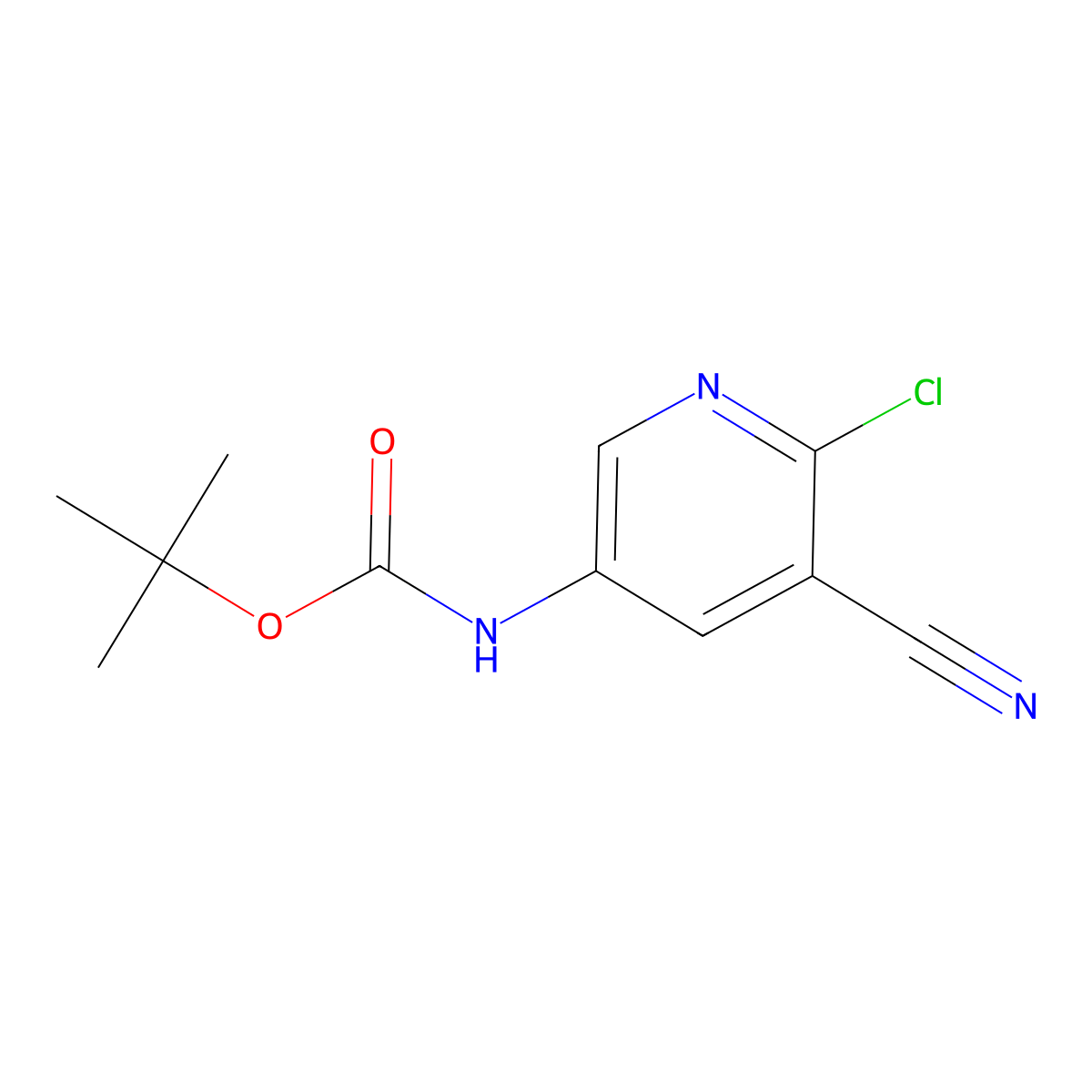 tert-butyl N-(6-chloro-5-cyanopyridin-3-yl)carbamate molecular structure, CAS 2639319-52-9
