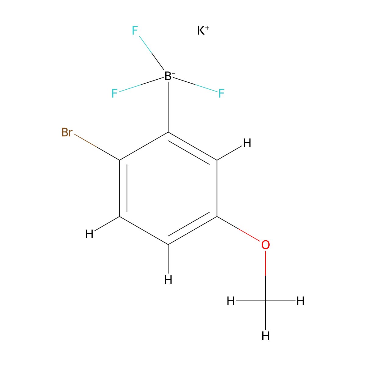 Potassium (2-bromo-5-methoxyphenyl)trifluoroboranuide molecular structure, CAS 2639324-77-7