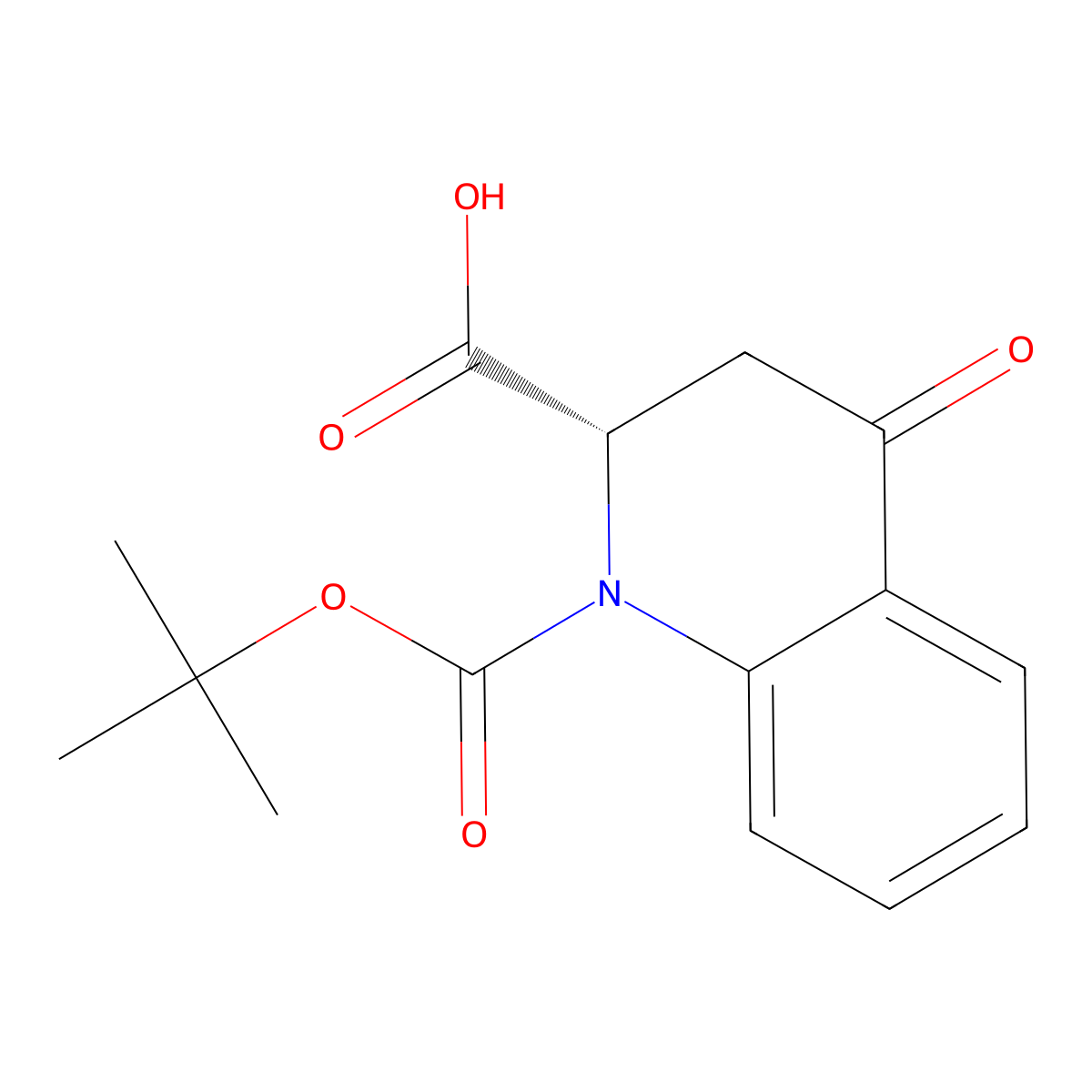(2S)-1-[(tert-butoxy)carbonyl]-4-oxo-1,2,3,4-tetrahydroquinoline-2-carboxylic acid molecular structure, CAS 2639370-57-1