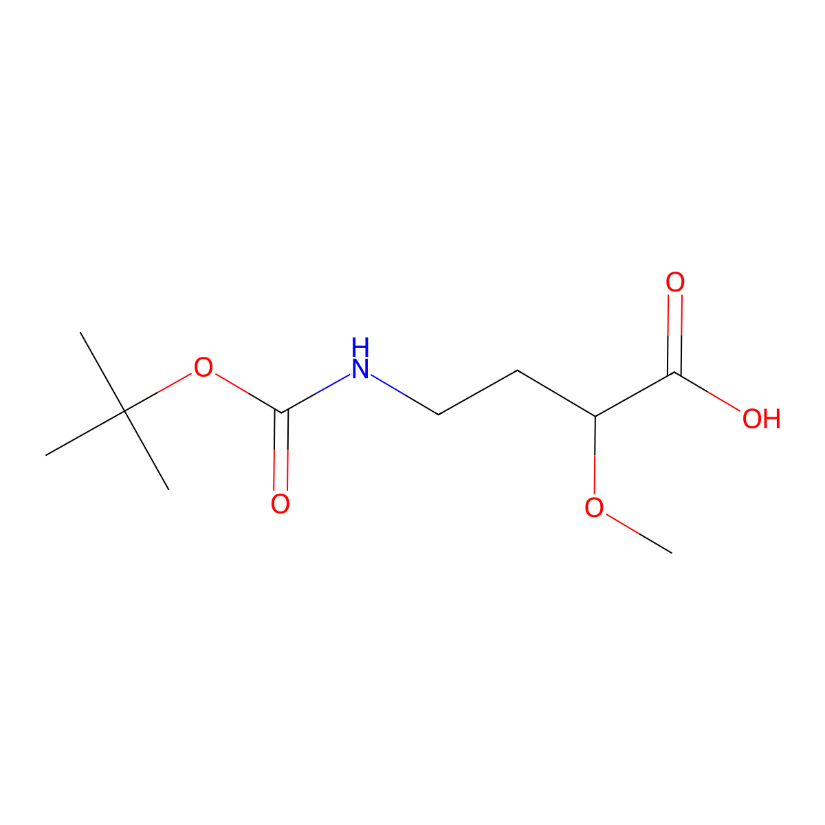 (2R)-4-{[(tert-butoxy)carbonyl]amino}-2-methoxybutanoicacid molecular structure, CAS 2639370-73-1