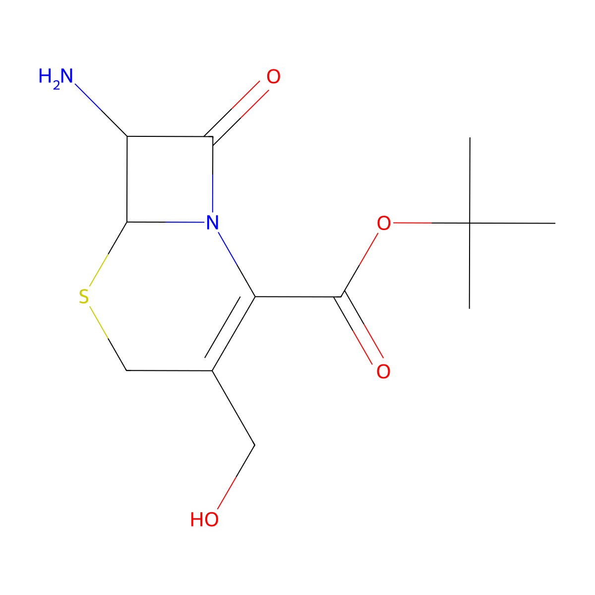 tert-butyl (6R,7R)-7-amino-3-(hydroxymethyl)-8-oxo-5-thia-1-azabicyclo[4.2.0]oct-2-ene-2-carboxylate molecular structure, CAS 2639370-80-0