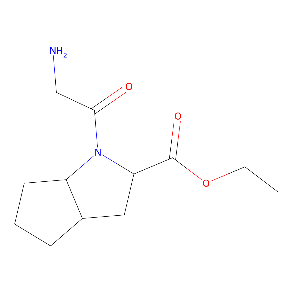 ethyl (2S,3aS,6aS)-1-(2-aminoacetyl)-octahydrocyclopenta[b]pyrrole-2-carboxylate molecular structure, CAS 2639370-81-1