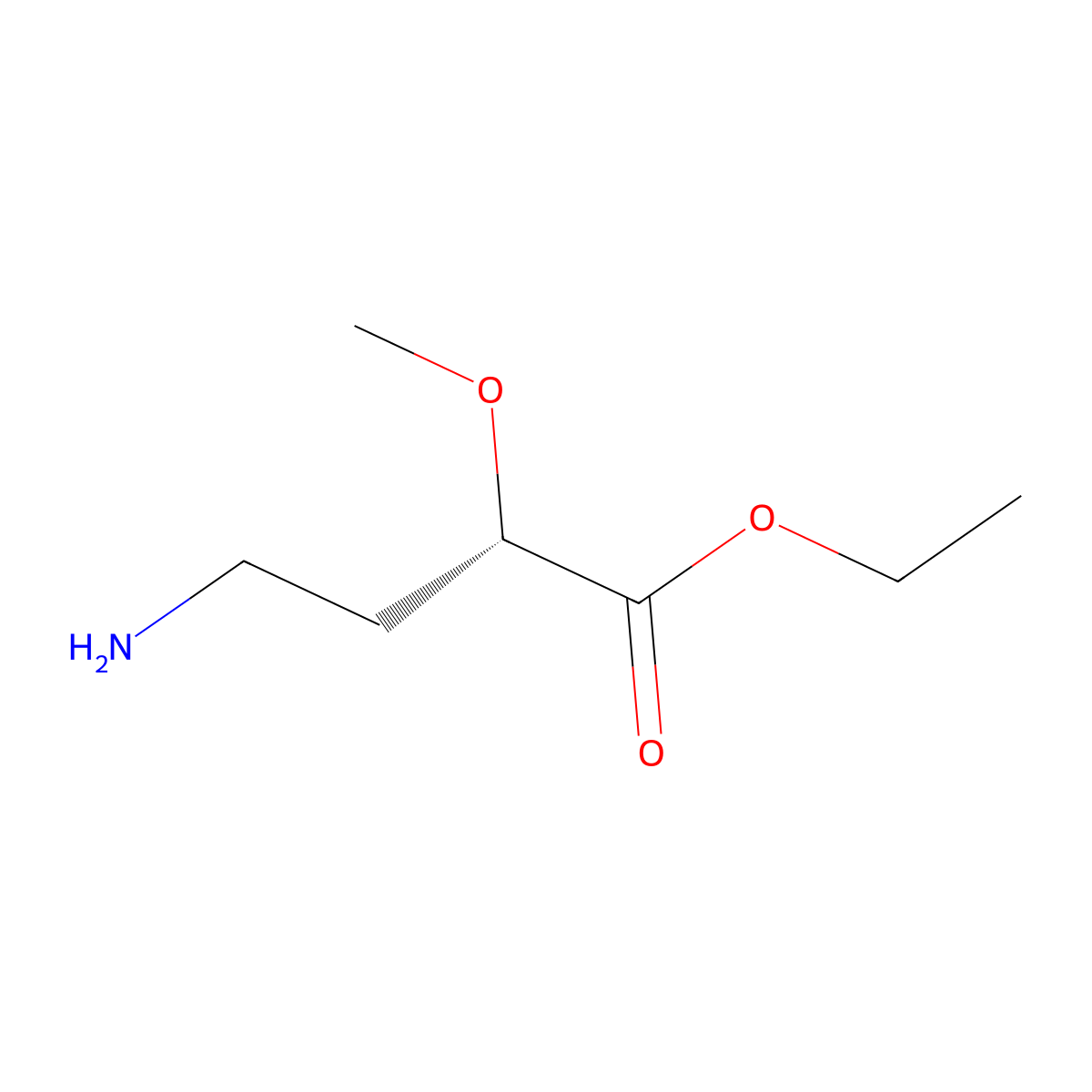 ethyl (2S)-4-amino-2-methoxybutanoate molecular structure, CAS 2639371-07-4