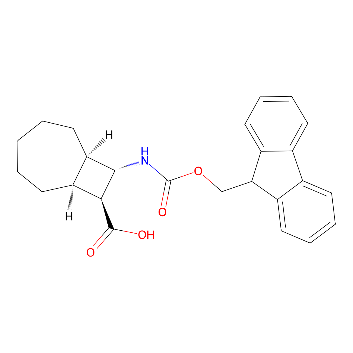 rac-(1R,7S,8S,9S)-9-({[(9H-fluoren-9-yl)methoxy]carbonyl}amino)bicyclo[5.2.0]nonane-8-carboxylic acid molecular structure, CAS 2639371-12-1