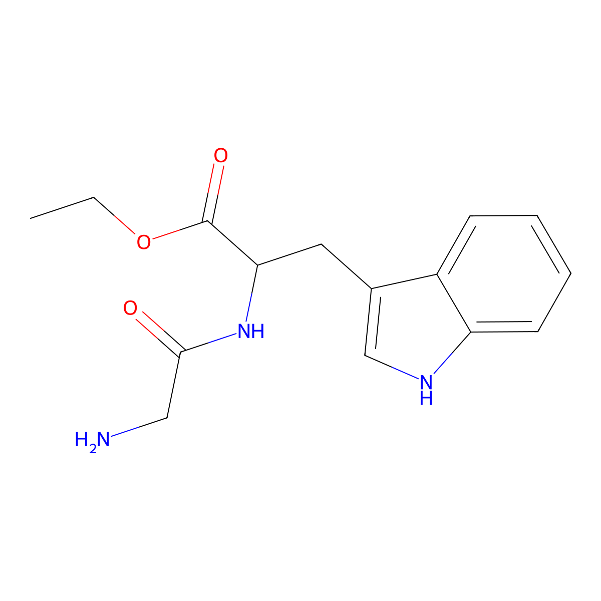 ethyl (2R)-2-(2-aminoacetamido)-3-(1H-indol-3-yl)propanoate molecular structure, CAS 2639371-24-5