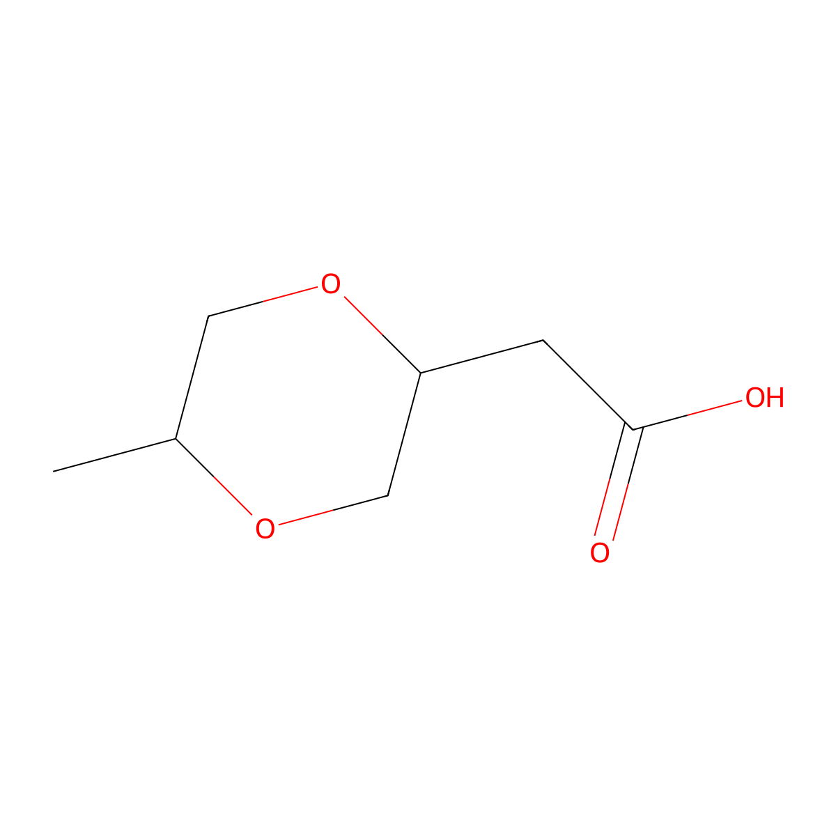 rac-2-[(2R,5S)-5-methyl-1,4-dioxan-2-yl]aceticacid molecular structure, CAS 2639371-31-4