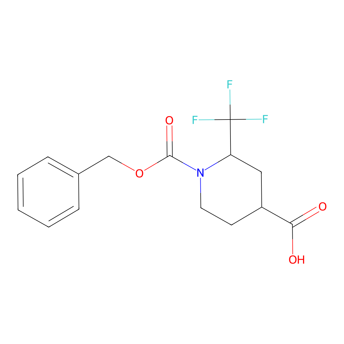 cis-1-Cbz-2-(trifluoromethyl)piperidine-4-carboxylic Acid molecular structure, CAS 2639371-40-5