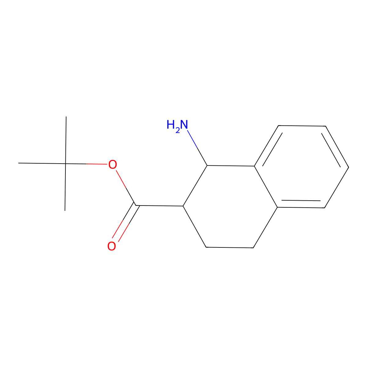 rac-tert-butyl (1R,2R)-1-amino-1,2,3,4-tetrahydronaphthalene-2-carboxylate molecular structure, CAS 2639371-55-2