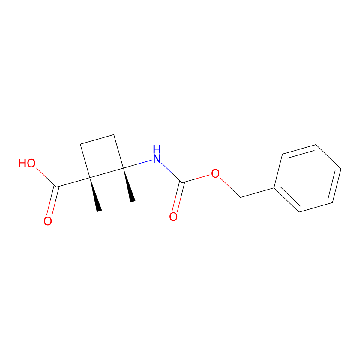 rac-(1R,2S)-2-{[(benzyloxy)carbonyl]amino}-1,2-dimethylcyclobutane-1-carboxylic acid molecular structure, CAS 2639371-56-3