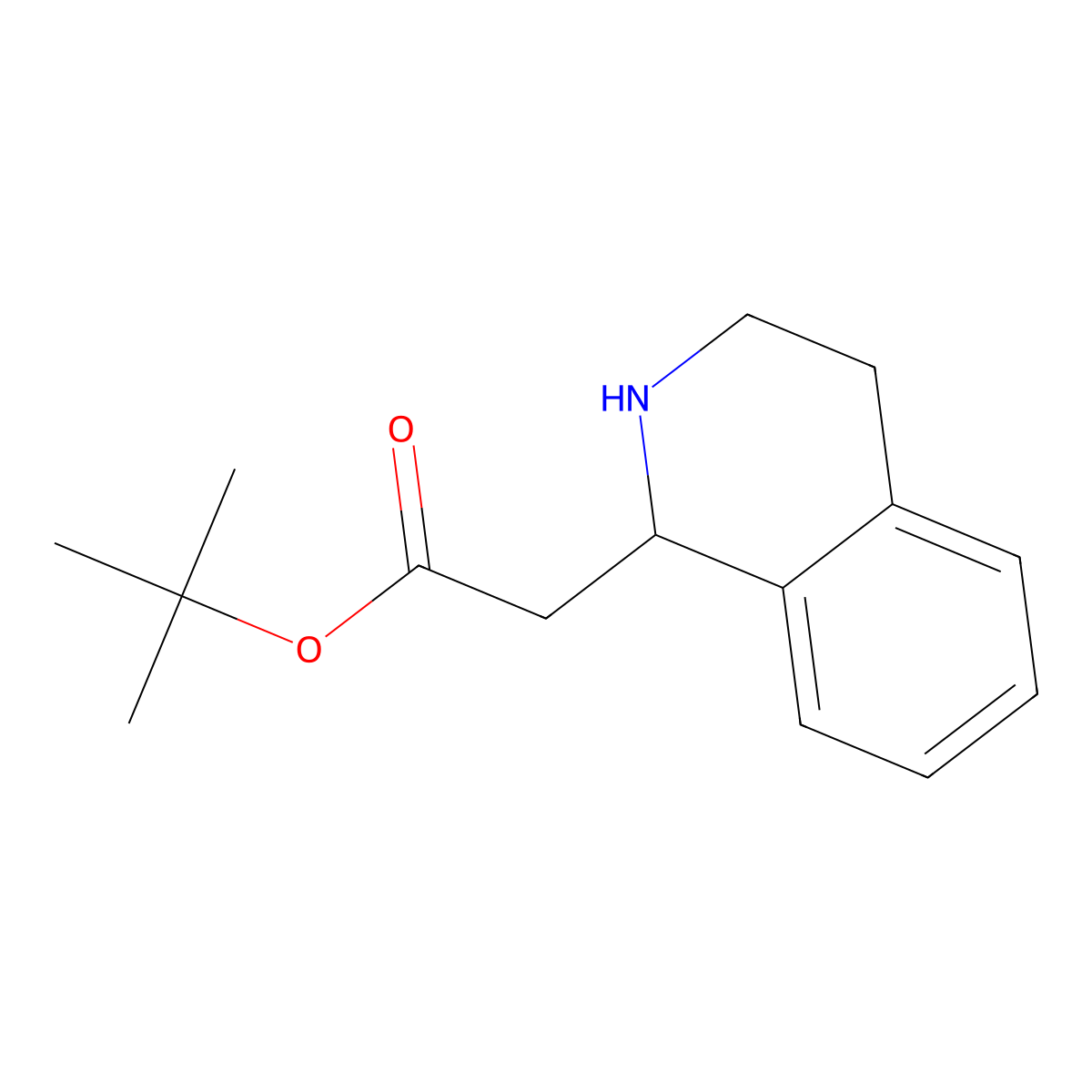 tert-butyl 2-[(1R)-1,2,3,4-tetrahydroisoquinolin-1-yl]acetate molecular structure, CAS 2639371-86-9