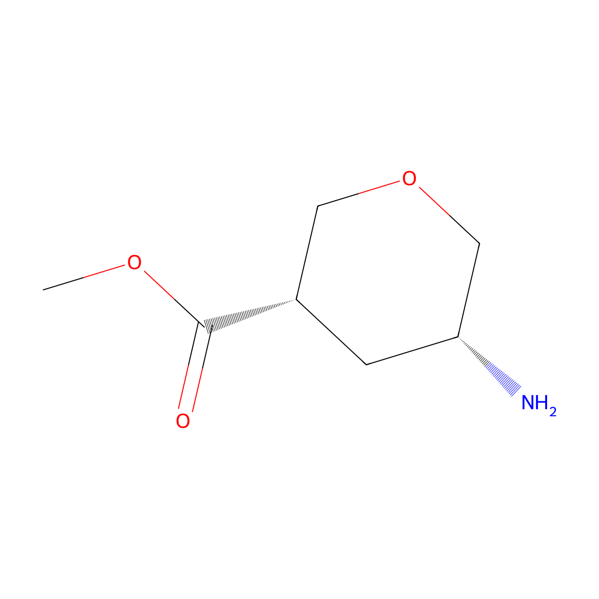 rac-methyl (3R,5S)-5-aminooxane-3-carboxylate molecular structure, CAS 2639371-99-4