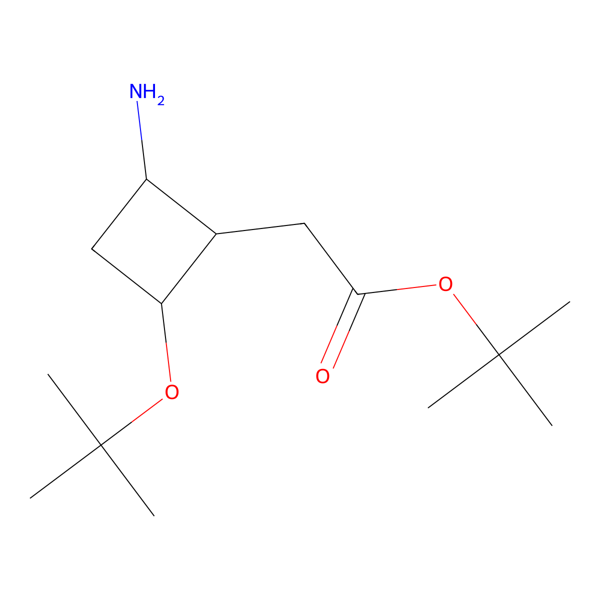 tert-butyl 2-[(1R,2S,4R)-2-amino-4-(tert-butoxy)cyclobutyl]acetate molecular structure, CAS 2639372-12-4