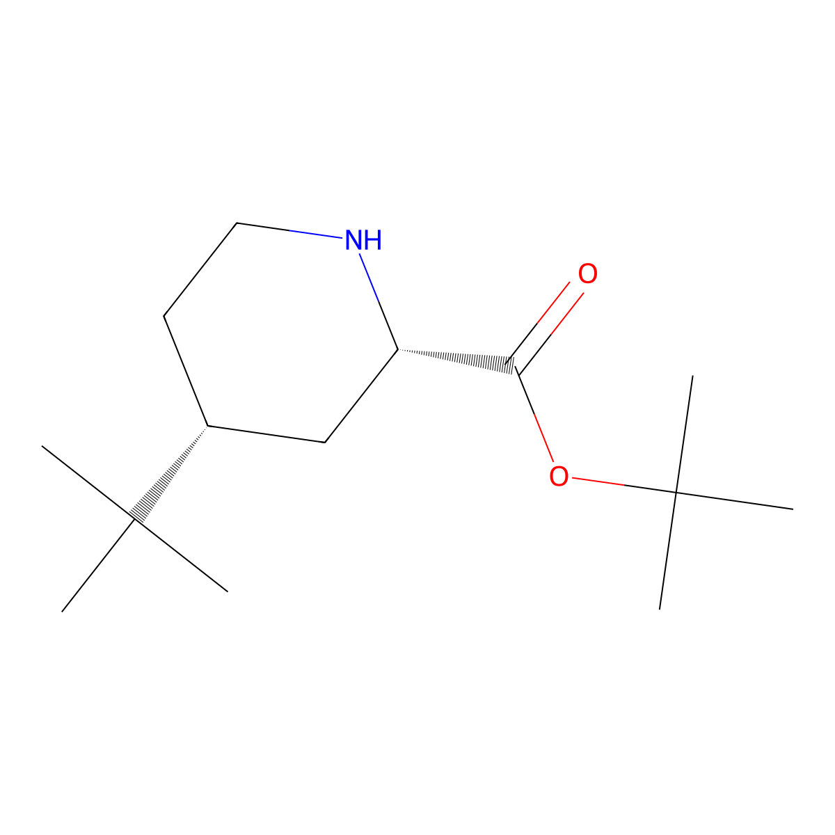 rac-tert-butyl (2R,4S)-4-tert-butylpiperidine-2-carboxylate molecular structure, CAS 2639372-14-6