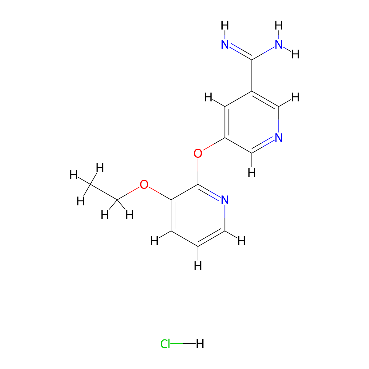 5-((3-Ethoxypyridin-2-YL)oxy)nicotinimidamide hydrochloride molecular structure, CAS 2639372-98-6