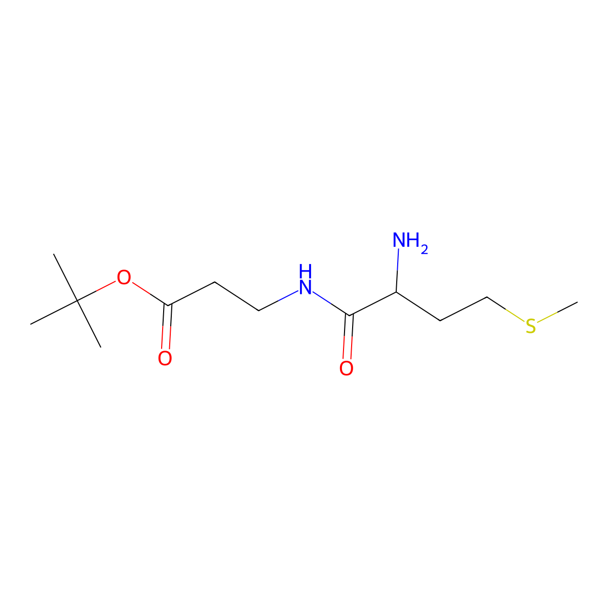 tert-butyl 3-[(2S)-2-amino-4-(methylsulfanyl)butanamido]propanoate molecular structure, CAS 2639374-22-2