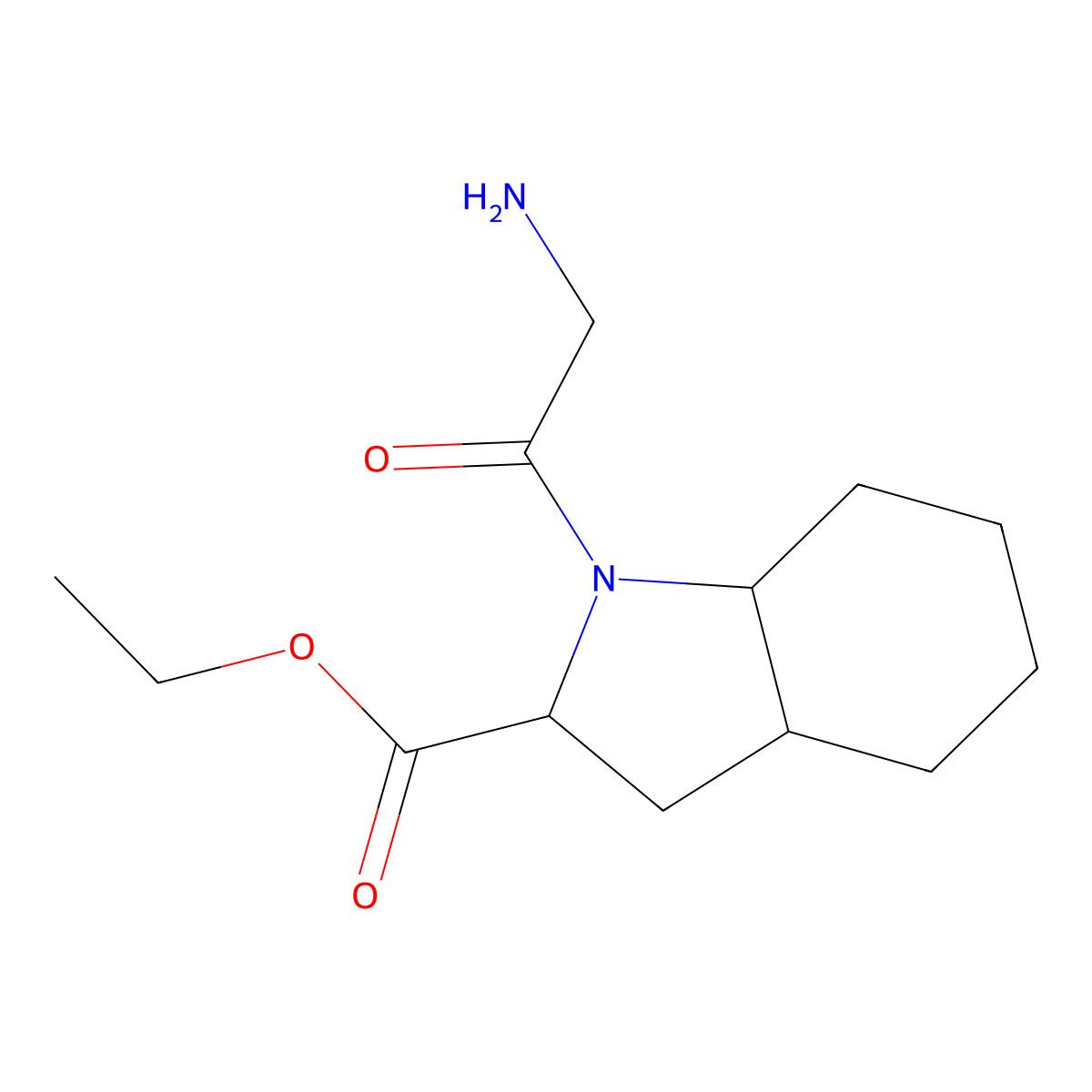ethyl (2S,3aS,7aS)-1-(2-aminoacetyl)-octahydro-1H-indole-2-carboxylate molecular structure, CAS 2639374-31-3