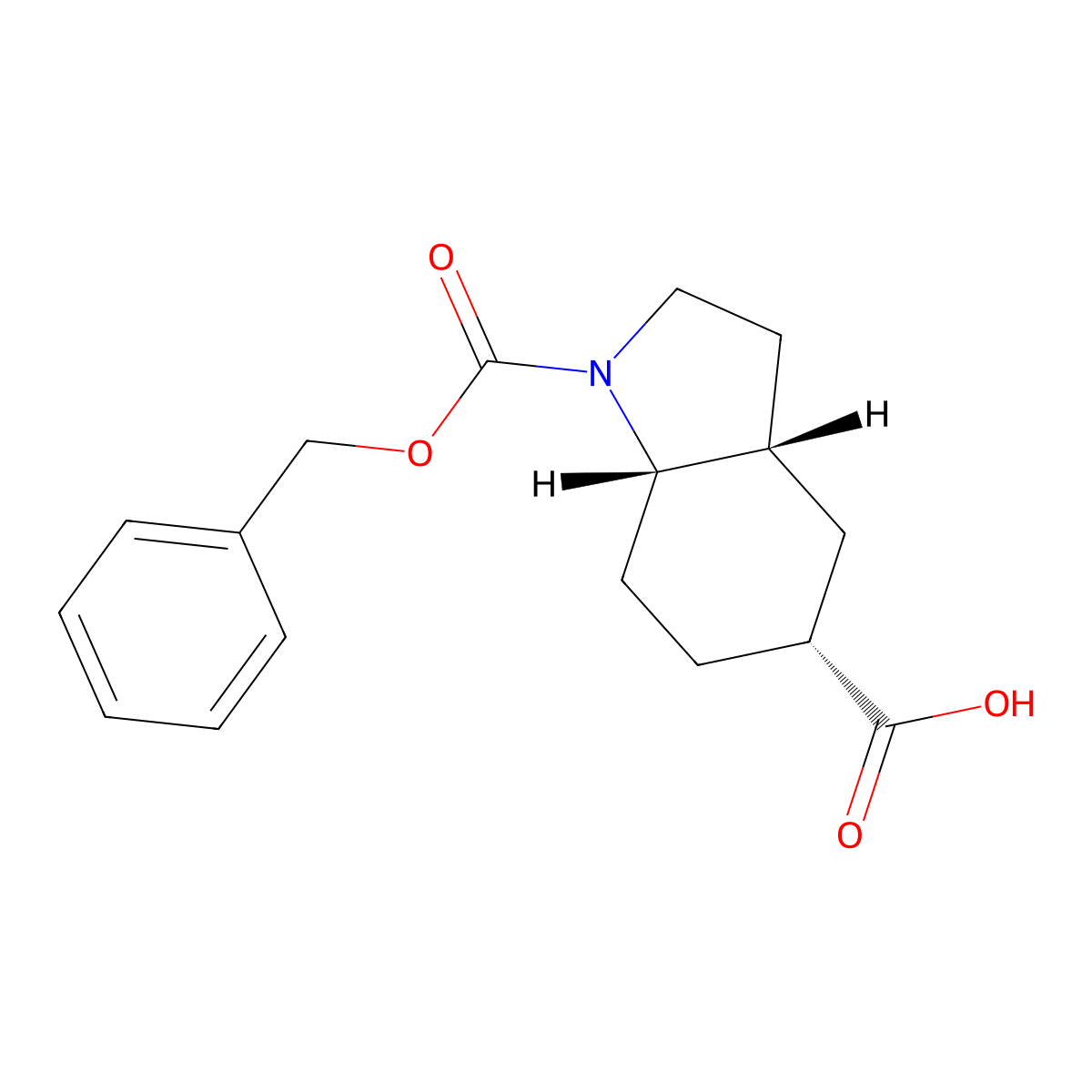 rac-(3aR,5S,7aR)-1-[(benzyloxy)carbonyl]-octahydro-1H-indole-5-carboxylic acid molecular structure, CAS 2639374-37-9
