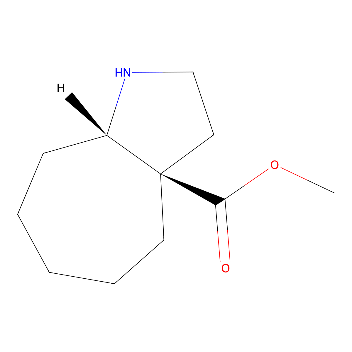rac-methyl (3aR,8aS)-decahydrocyclohepta[b]pyrrole-3a-carboxylate molecular structure, CAS 2639374-38-0