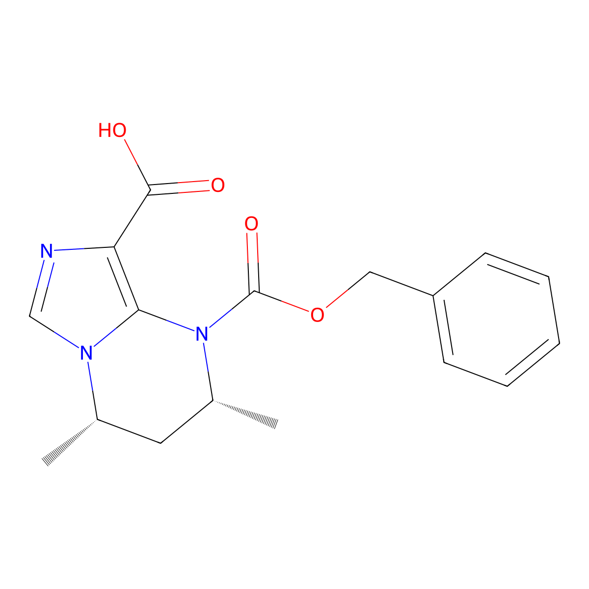 rac-(2R,4S)-1-[(benzyloxy)carbonyl]-2,4-dimethyl-1H,2H,3H,4H-imidazo[1,5-a]pyrimidine-8-carboxylic acid molecular structure, CAS 2639374-59-5